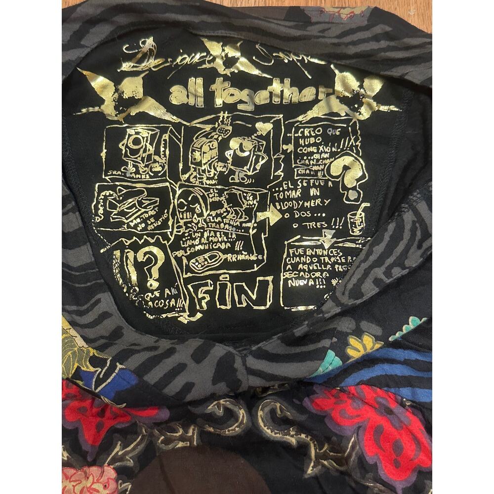 Desigual Vintage Y2K Geisha Pop Art Graphic Bubble Hem Long Sleeve Dress S - Picture 8 of 9